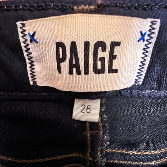 Like New! Paige “Hoxton” Straight, long, Dark Denim Jeans, size 26 w/34” inseam - Picture 6 of 7